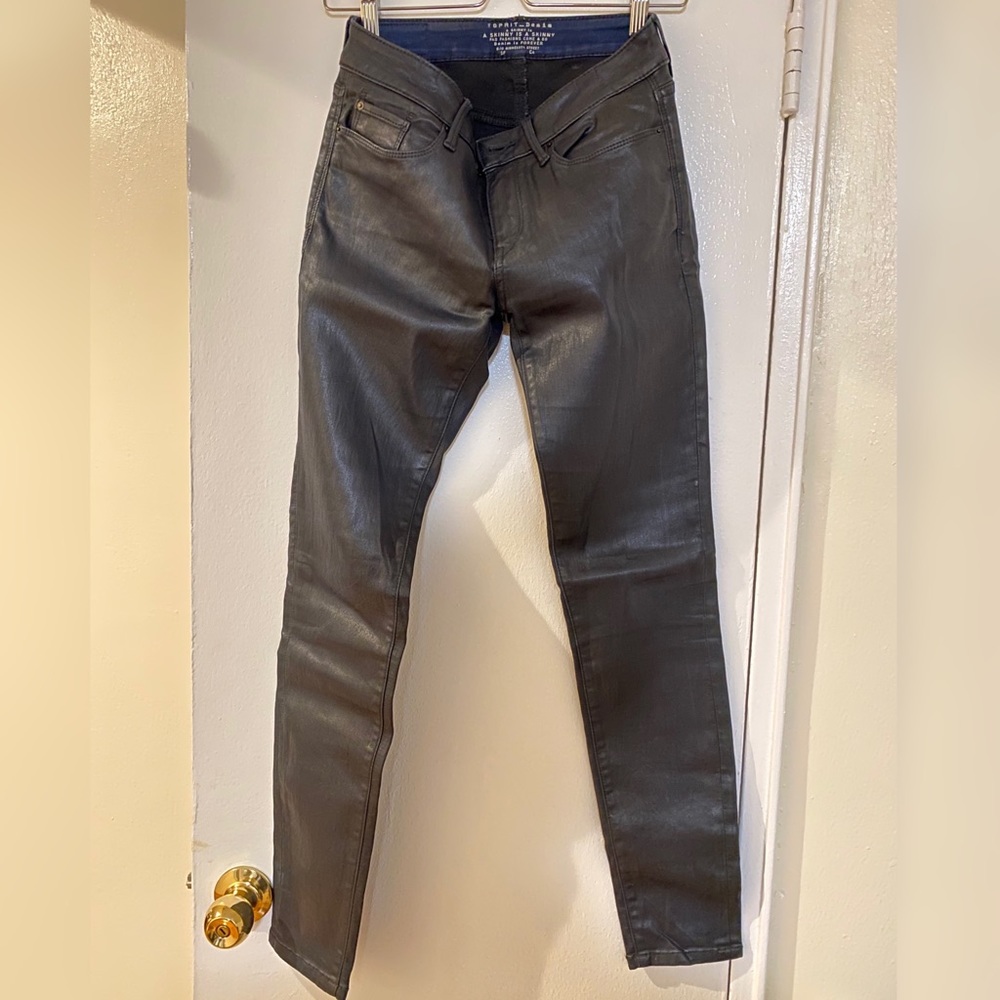 Esprit denim leather feel pants